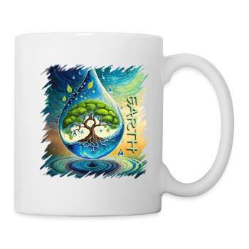 Baum des Lebens Erde Frieden Lebensbaum - Tasse - Weiß - Rechts