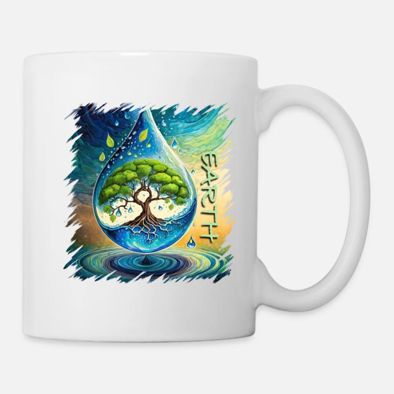 Baum des Lebens Erde Frieden Lebensbaum - Tasse - Weiß