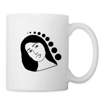 Dreamy, minimalist portrait of a woman - Mug - white - Right
