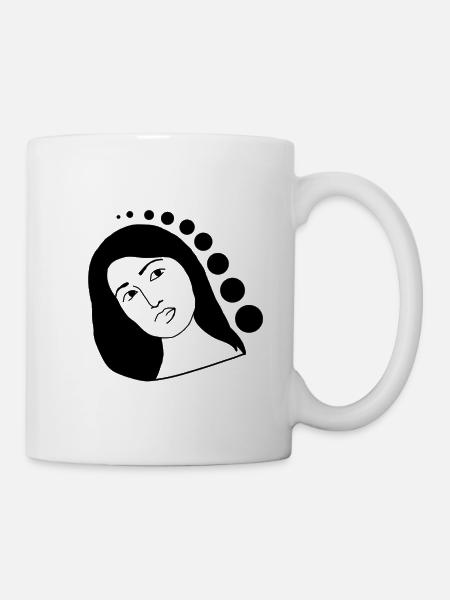 Dreamy, minimalist portrait of a woman - Mug - white