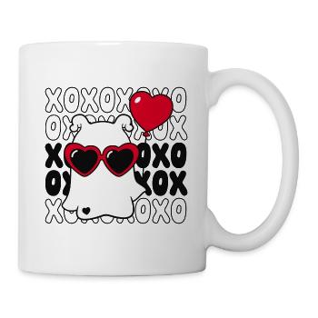 Saint-Valentin xoxo xoxo câlins embrasses amour dans l’amour - Mug blanc - blanc - Droite