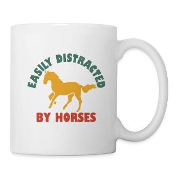 Leicht von Pferden abgelenkt - Tasse - Weiß - Rechts