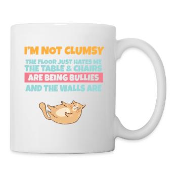 I'm Not Clumsy The Floor Hates Me Foolish Cat - Mug - white - Right