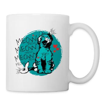 Meow pour les amoureux des chats - Mug blanc - blanc - Droite