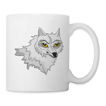 Weißer Wolf - Tasse - Weiß - Rechts