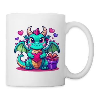 Farbenfroher Drache - Tasse - Weiß - Rechts