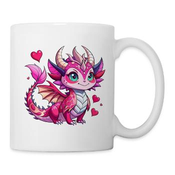 Farbenfroher Drache - Tasse - Weiß - Rechts