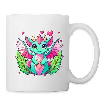 Farbenfroher Drache - Tasse - Weiß - Rechts