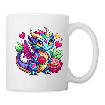 Farbenfroher Drache - Tasse - Weiß - Rechts