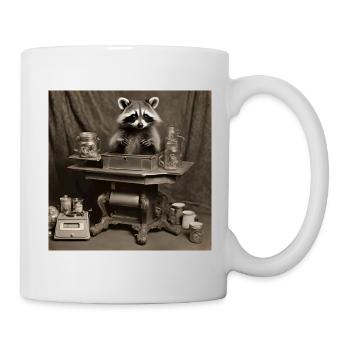 Waschbär / Tier / Foto / Wild / lustig / Räuber - Tasse - Weiß - Rechts