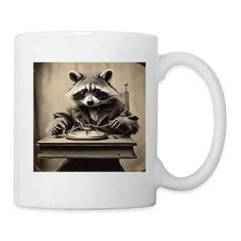 Waschbär / Tier / Foto / Wild / lustig / Räuber - Tasse - Weiß - Rechts