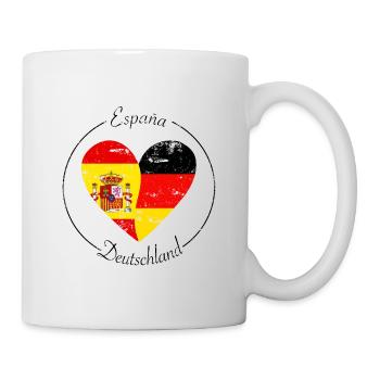 Logo coeur de l’Espagne et de l’Allemagne - Mug blanc - blanc - Droite