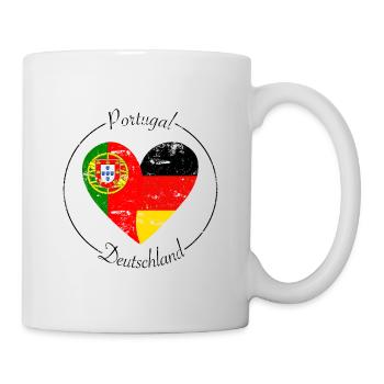 Portugal und Deutschland Herz Logo - Tasse - Weiß - Rechts