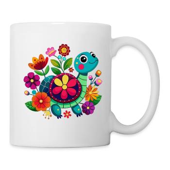 Petite tortue joyeuse - Mug blanc - blanc - Droite