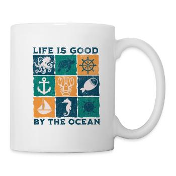 Life is good by the ocean blc - Mug - white - Right