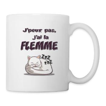 J'peux pas, j'ai la flemme! - Mug blanc - blanc - Droite