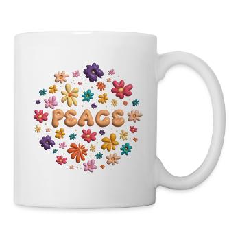 Peace & groovy flowers - Mug blanc - blanc - Droite