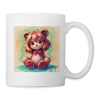 cute little teddy girl cartoon - Tasse - Weiß - Rechts