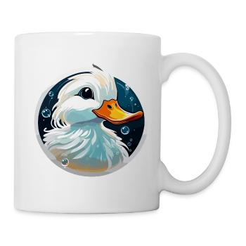 Animal dans bulle de savon / enfantin / mignon / canard - Mug blanc - blanc - Droite