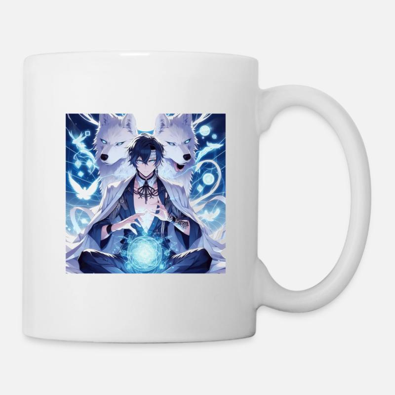 Wolfmann, der Mann mit den Wölfen - Tasse - Weiß