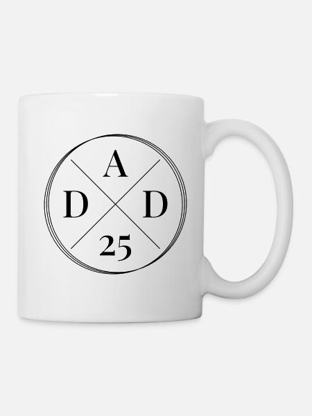 Dad 25 Baby Vater Vatertag Geschenk Papa 2025 - Tasse - Weiß