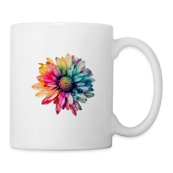 Mehrfarbige Blume 1 - Tasse - Weiß - Rechts