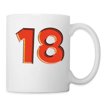 18 orange - Tasse - Weiß - Rechts