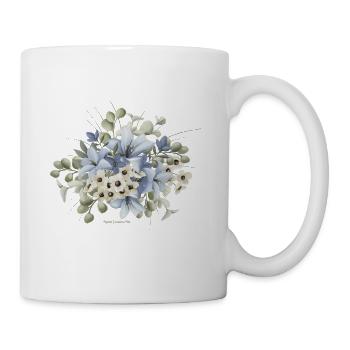 Blue Lilly by Agnes Johanna Art - Tasse - Weiß - Rechts