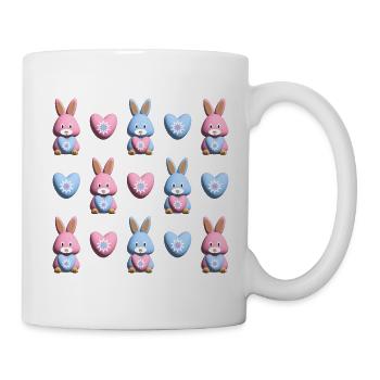 Herzen mit vielen Lieben Hasen. - Tasse - Weiß - Rechts