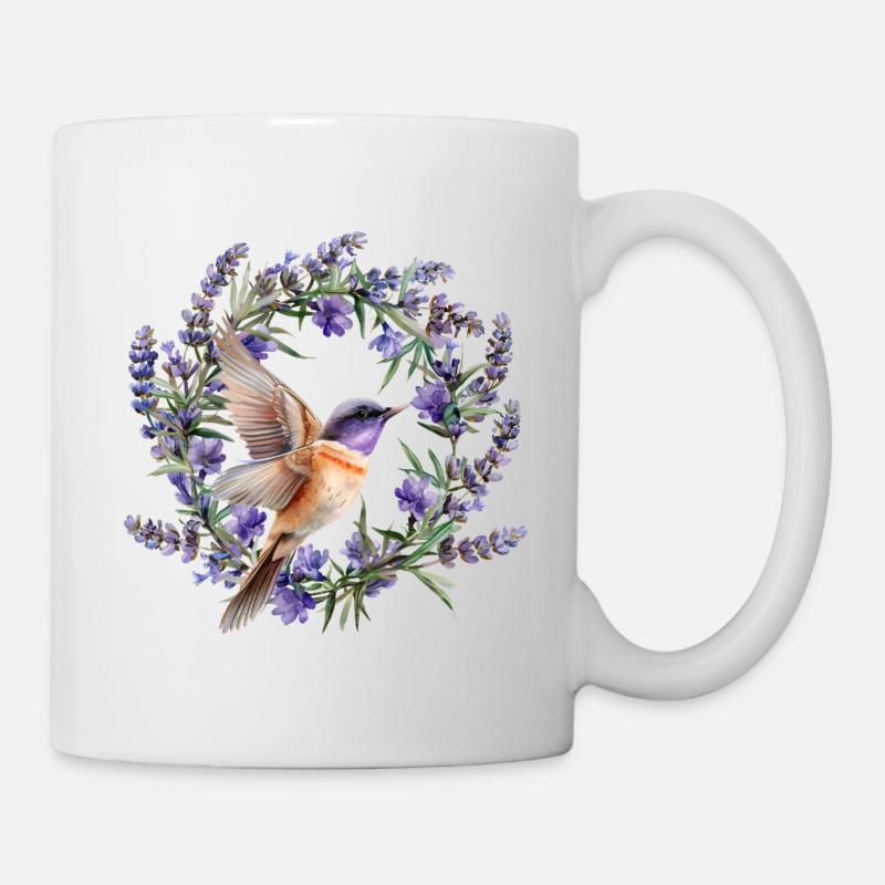 Kolibri mit Lavendel - Tasse - Weiß