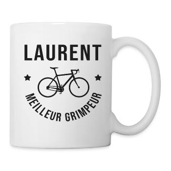Laurent vélo meilleur grimpeur velo cycliste - Mug blanc - blanc - Droite