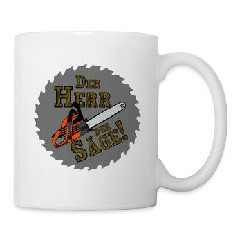 Tronçonneuse , Bois de chauffage , Le Seigneur de la scie (25) - Mug blanc - blanc - Droite