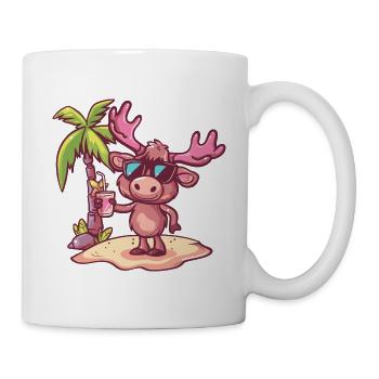 Elch Insel Sommer Palme - Tasse - Weiß - Rechts
