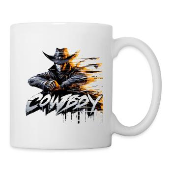 cowboy digital glitch - Tasse - Weiß - Rechts