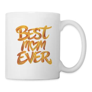 Best Mom Ever - Herzliches Graffiti in Gelb - Tasse - Weiß - Rechts