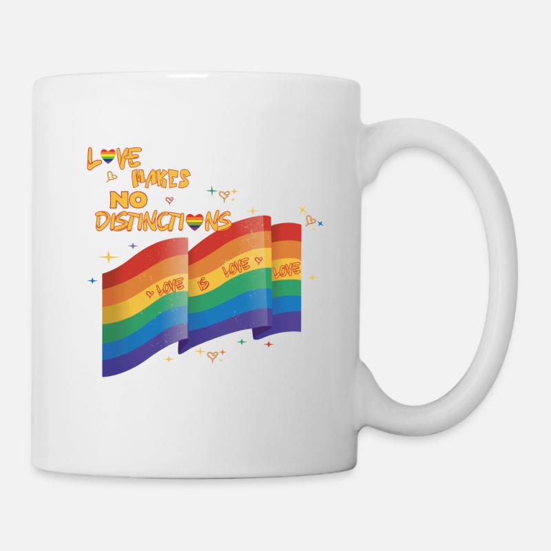 Love makes no destinctions LGBTQIA+ Pride - Mug - white