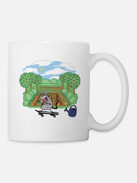 Garten Ratten Skater Skateboard Natur Schädling - Tasse - Weiß