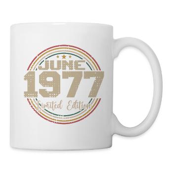 Born in June 1977 Birthday 11977 June 1977 June - Mug - white - Right