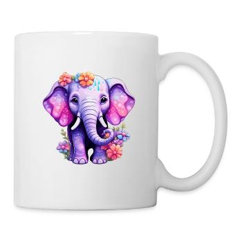 Elefant Elefanten Motiv - Tasse - Weiß - Rechts