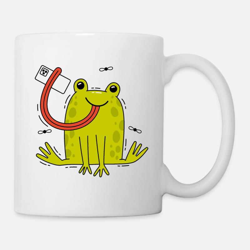 Grenouille et selfie - Mug blanc - blanc
