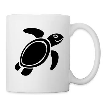 Schildkröte - Tasse - Weiß - Rechts