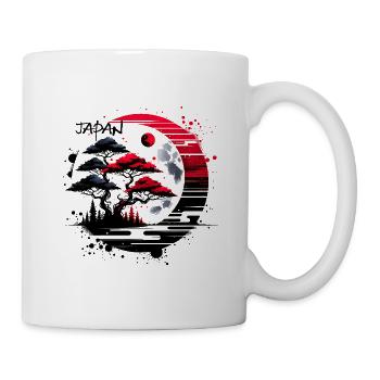 Japan Landschaft Mond - Tasse - Weiß - Rechts