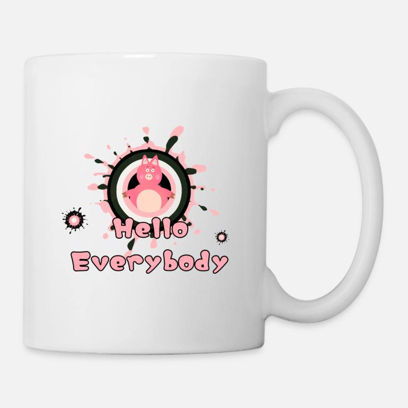 Lustiges rosa Schwein - Tasse - Weiß