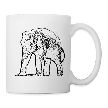 Éléphant Baby Noir - Mug blanc - blanc - Droite