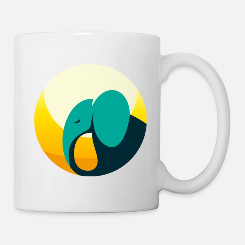 Abstrakter Elefant - Tasse - Weiß