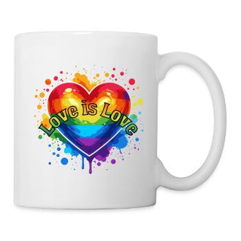 Love is Love - Rainbow Heart - Tasse - Weiß - Rechts