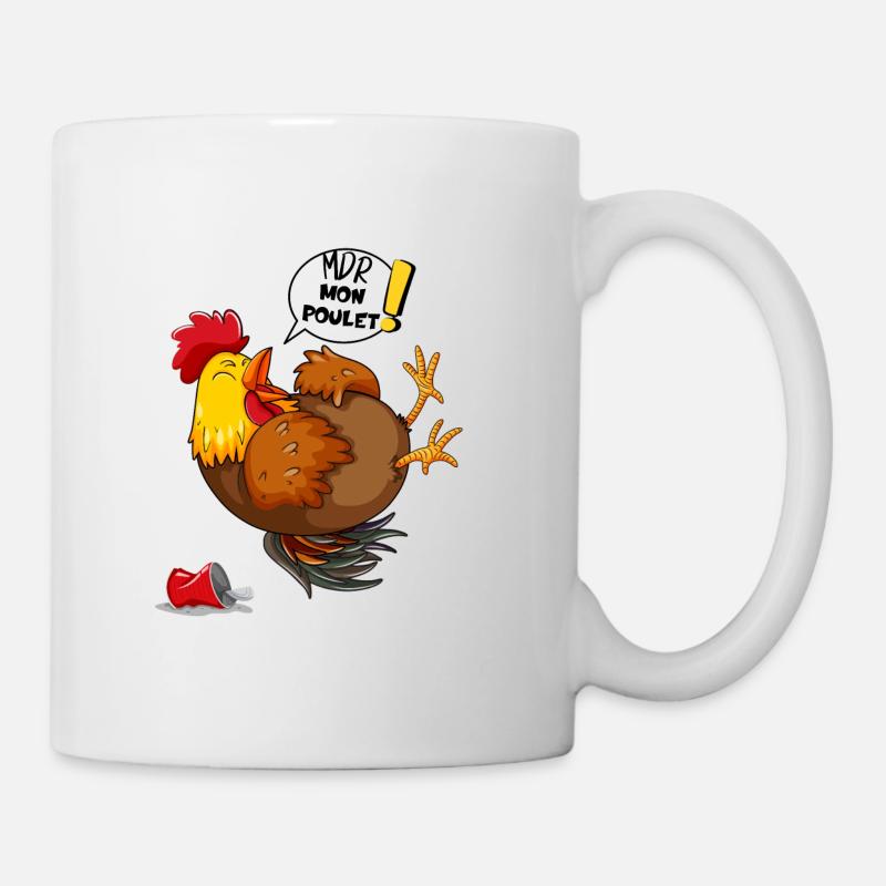 Le Poulet Cartoon Mort de rire (mdr) - Mug blanc - blanc