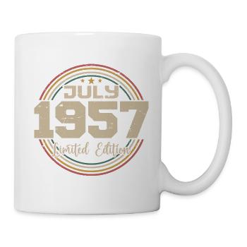 1957 Geburtstag Juli 1957 Geschenk Juli 1957 - Tasse - Weiß - Rechts