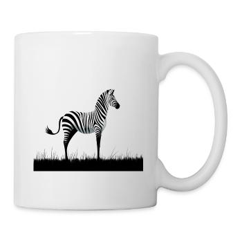 Zebra Minimalismus - Tasse - Weiß - Rechts
