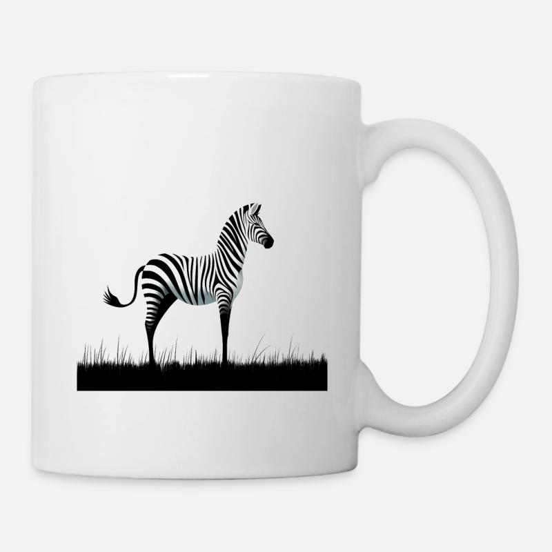 Zebra Minimalismus - Tasse - Weiß